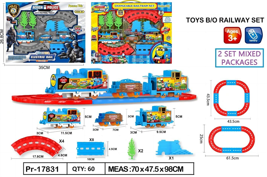 Kereta Api 3 Gerbong dan Track B/O Jalan + Acc 1 Inner 30 Pcs Box Window @60