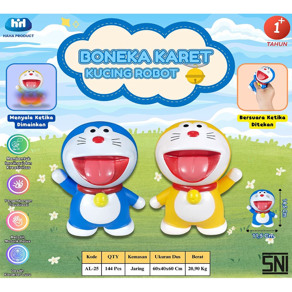 Squeaker Doraemon Robot Kucing Lampu Haha Jala @144