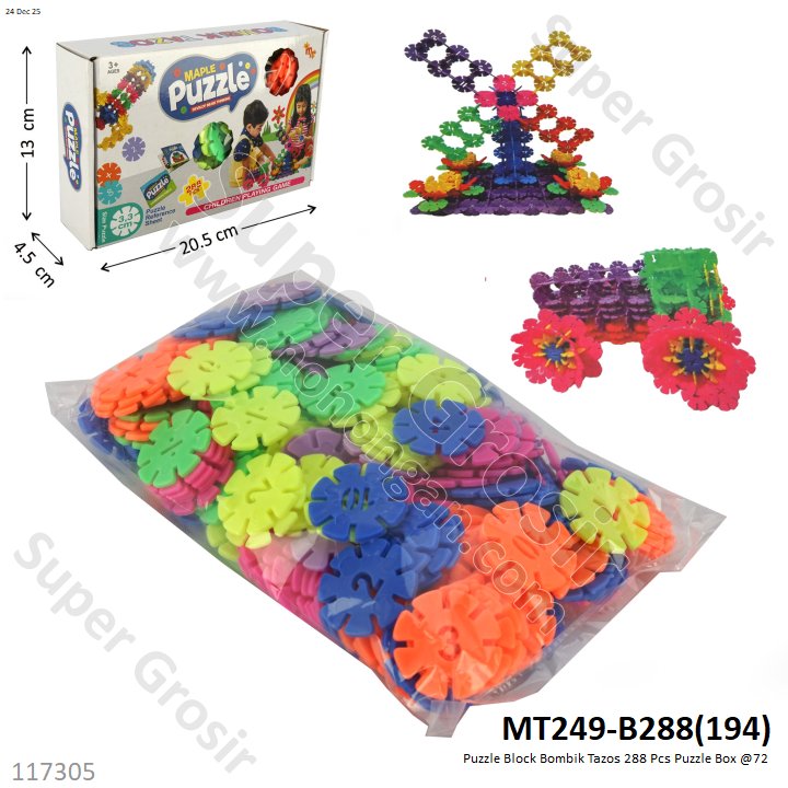 Puzzle Block Bombik Tazos 288 Pcs Puzzle Box @72