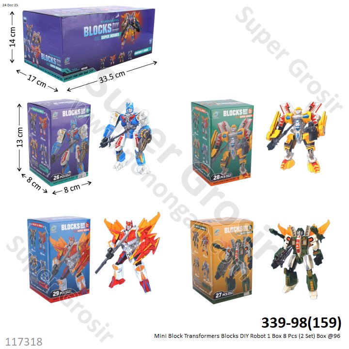 Mini Block Transformers Blocks DIY Robot 1 Box 8 Pcs (2 Set) Box @96