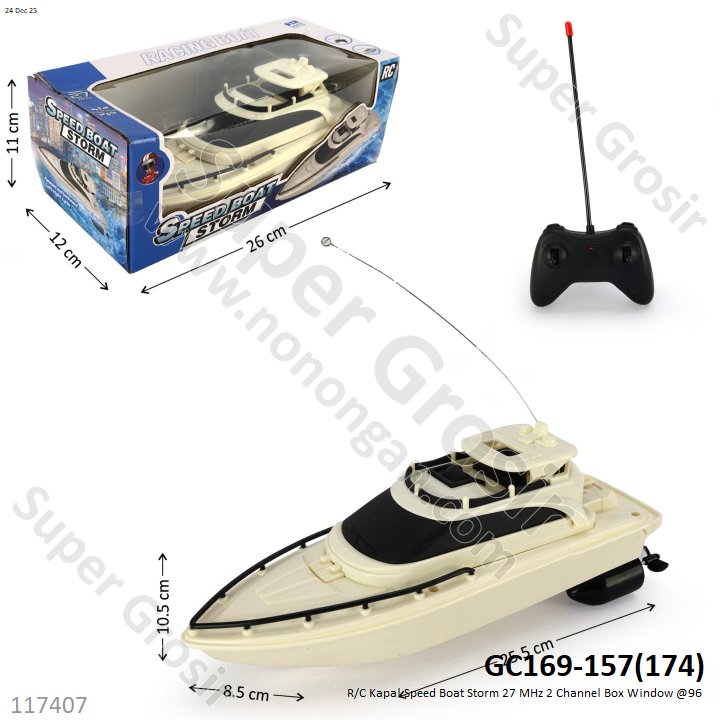 R/C Kapal Speed Boat Storm 27 MHz 2 Channel Box Window @96