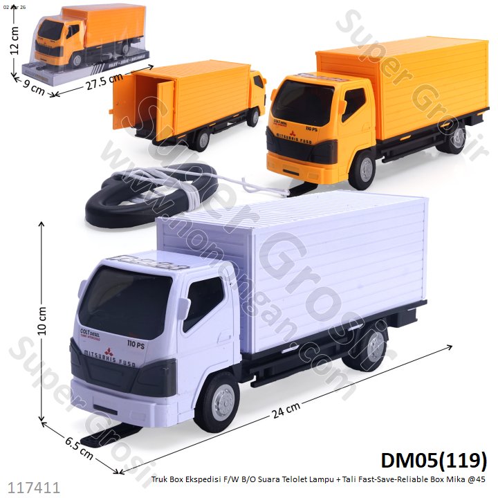 Truk Box Ekspedisi F/W B/O Suara Telolet Lampu + Tali Fast-Save-Reliable Box Mika @45
