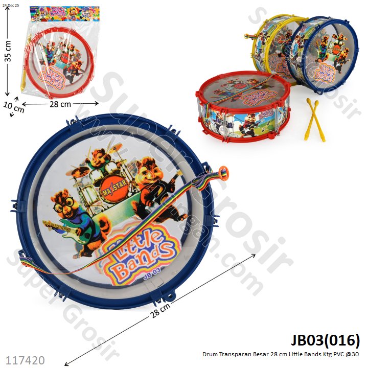 Drum Transparan Besar 28 cm Little Bands Ktg PVC @30