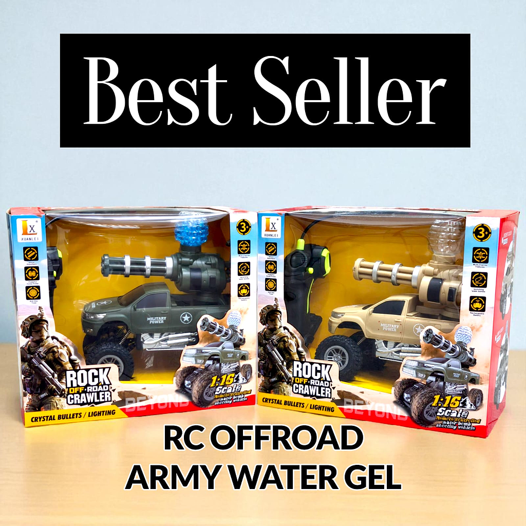R/C Mobil Jeep Militer 1:16 Charge + Kabel Charge Lampu Tembak Peluru Gel Rock Off Road Crawler 2.4 GHz 5 Channel D-6427A 1 Ikat 2 Pcs Box Window @24