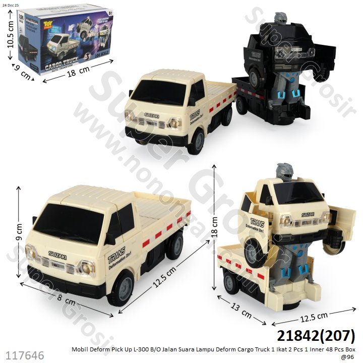 Mobil Deform Pick Up L-300 B/O Jalan Suara Lampu Deform Cargo Truck 1 Ikat 2 Pcs 1 Inner 48 Pcs Box @96