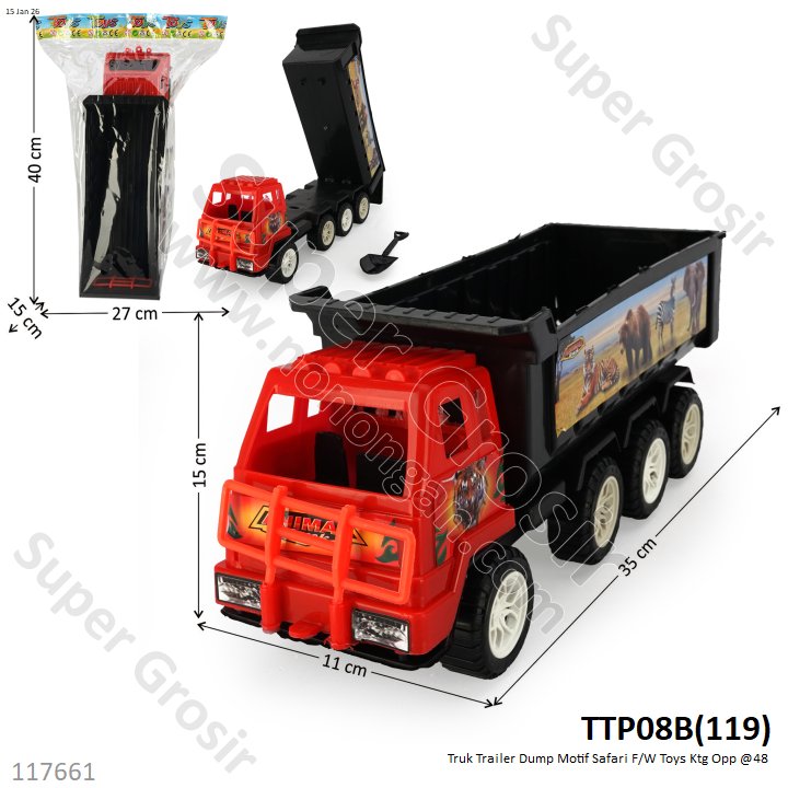 Truk Trailer Dump Motif Safari F/W Toys Ktg Opp @48