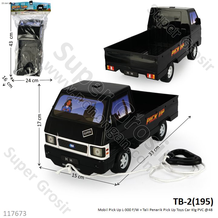 Mobil Pick Up L-300 F/W + B/O Suara Telolet Lampu dan Tali Penarik Pick Up Toys Car Ktg PVC @48
