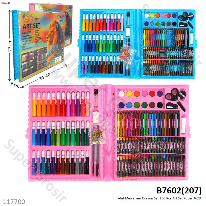 Alat Mewarnai Crayon Set 150 Pcs Art Set Koper @20