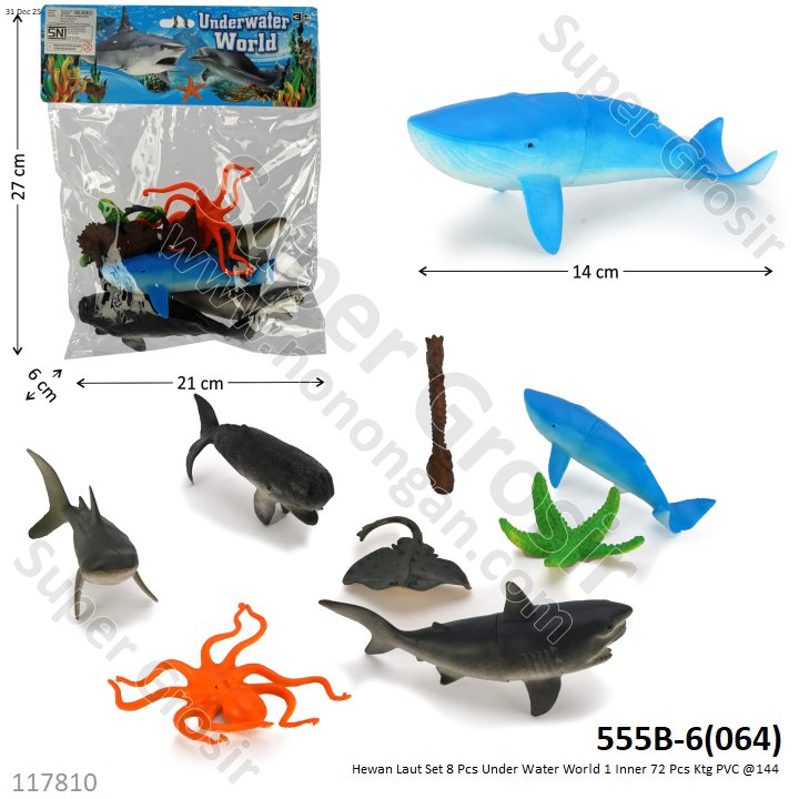 Hewan Laut Set 8 Pcs Under Water World 1 Inner 72 Pcs Ktg PVC @144