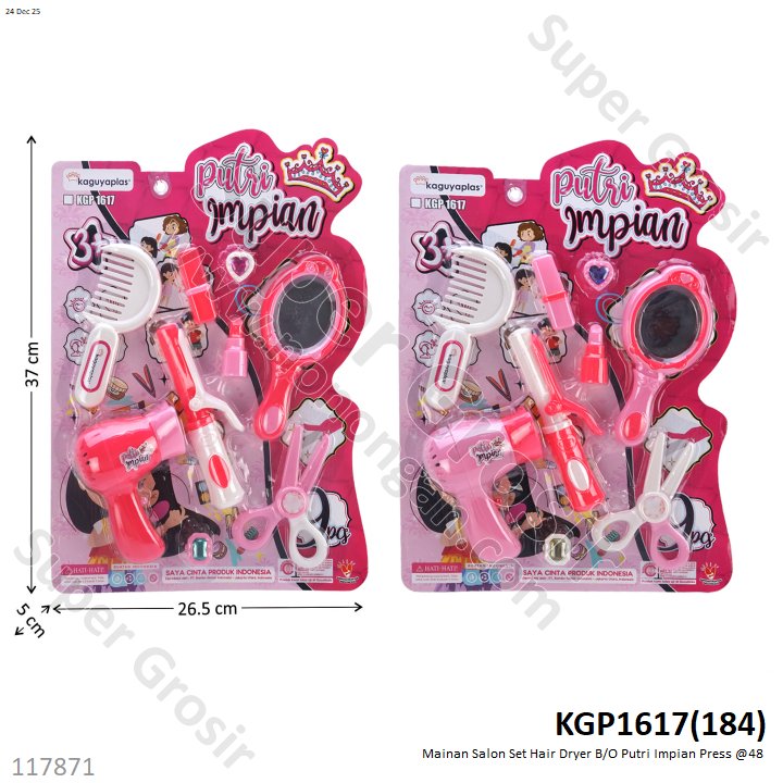 Mainan Salon Set Hair Dryer B/O Putri Impian Press @48