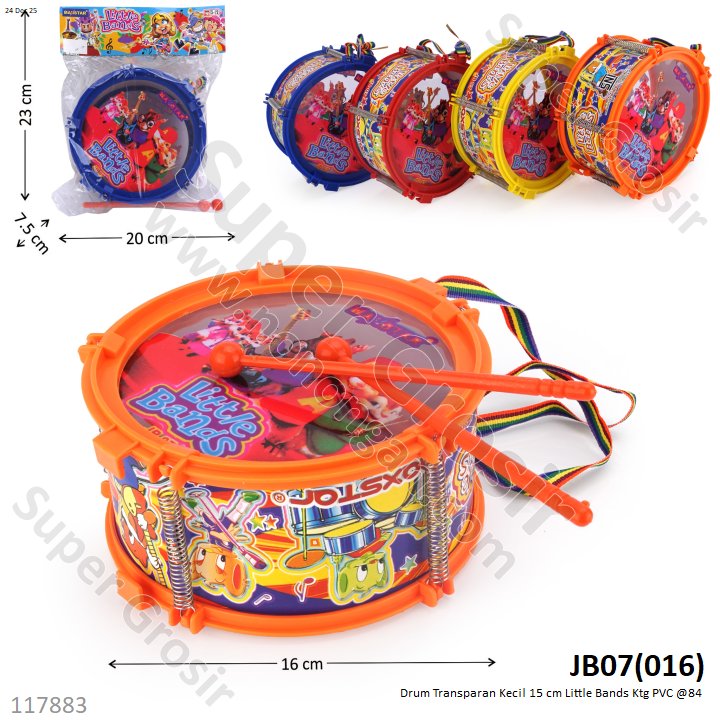 Drum Transparan Kecil 15 cm Little Bands Ktg PVC @84