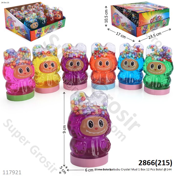 Slime Botol Labubu Crystal Mud 1 Box 12 Pcs Botol @144