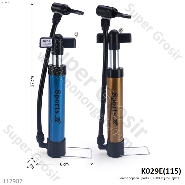 Pompa Sepeda Sports JL K603 Ktg PVC @200