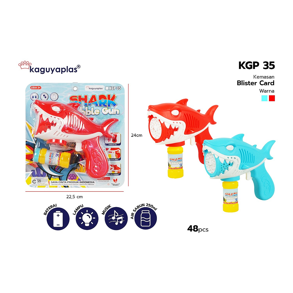 Bubble Gun Karakter B/O Lampu Press @48