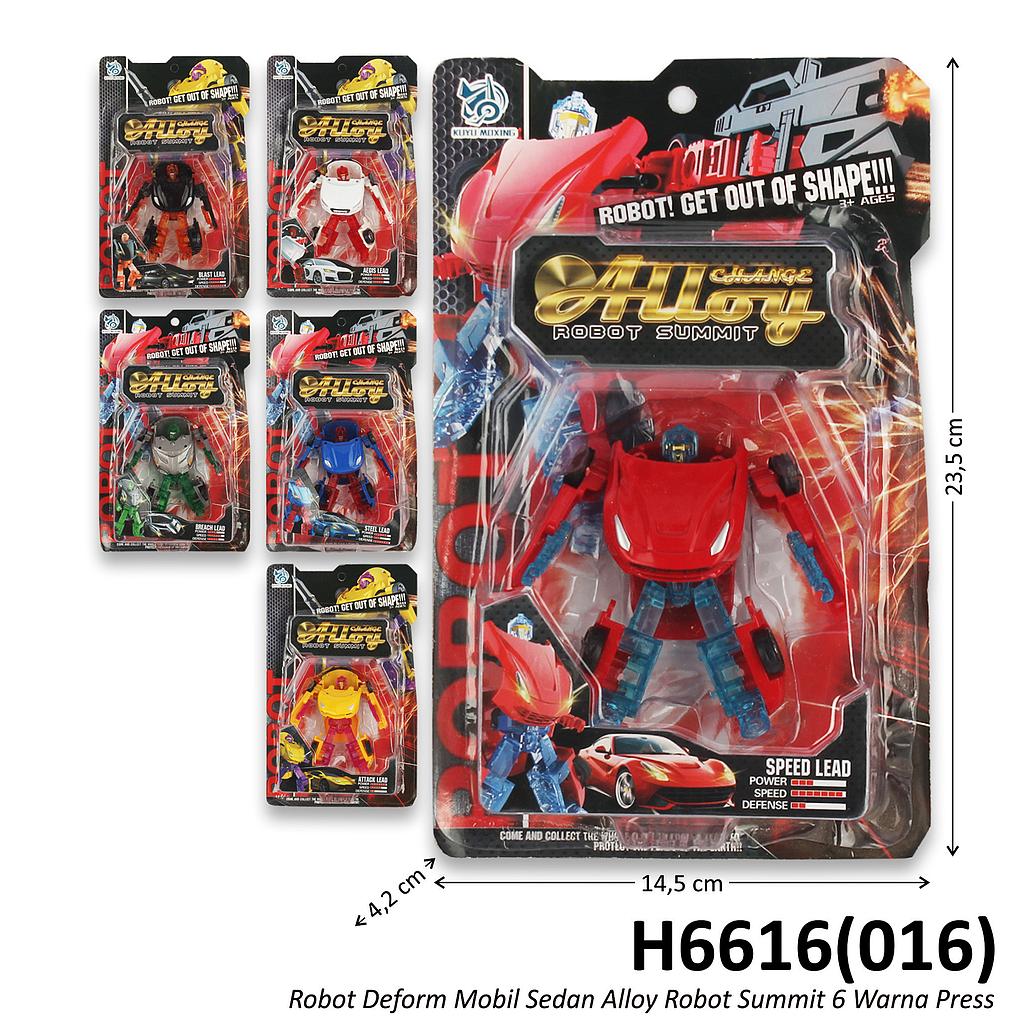 Diecast Robot Deform Mobil Sedan Alloy Robot Summit 6 Warna Press @192