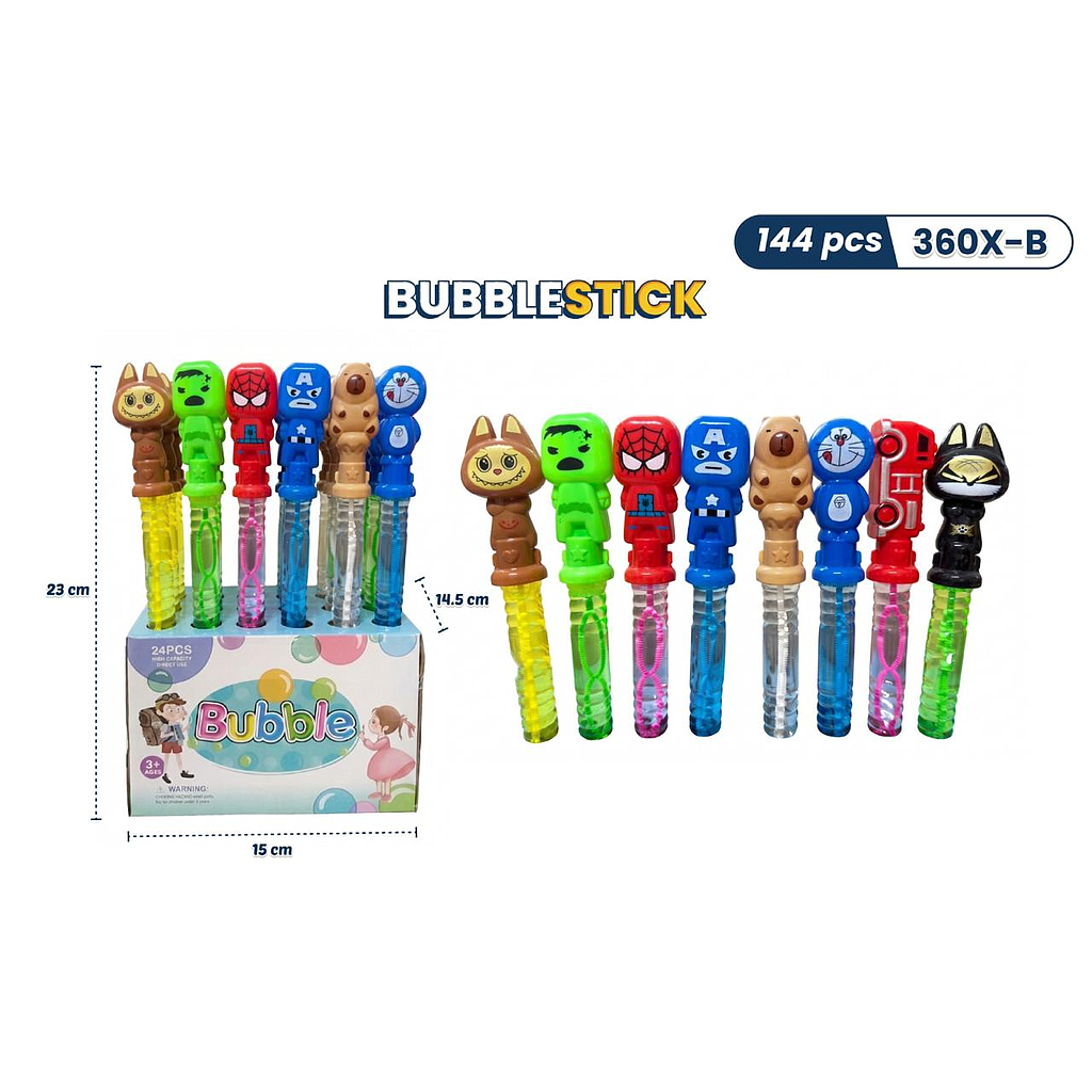 Bubble Stick Karakter Bubble 1 Box 24 Pcs Loose Pack @144