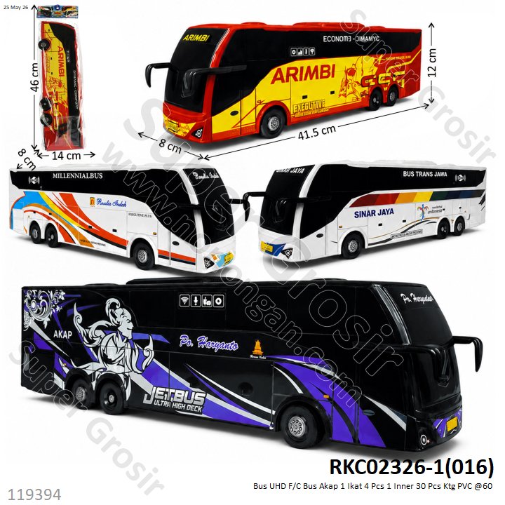 Bus UHD F/C Bus Akap 1 Ikat 4 Pcs 1 Inner 30 Pcs Ktg PVC @60