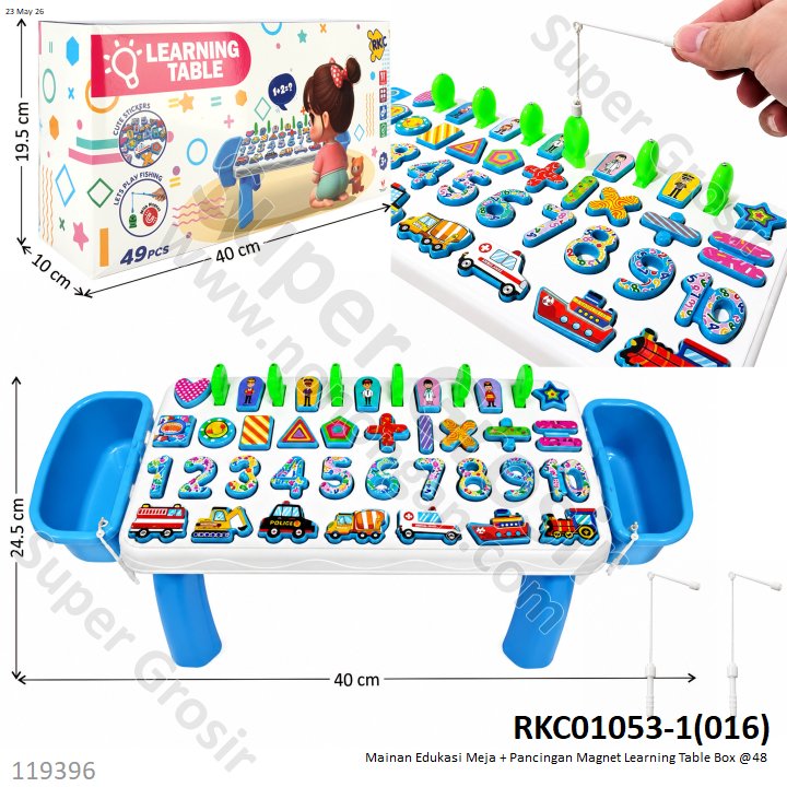 Mainan Edukasi Meja + Pancingan Magnet Learning Table 1 Inner 24 Pcs Box @48