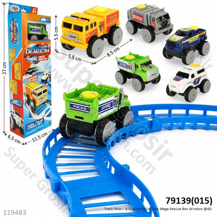 Track Mobil B/O Jalan Polisi Trek Mega Rescue Box Window @60