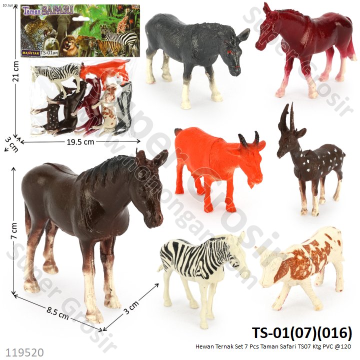 Hewan Ternak Set 7 Pcs Taman Safari TS07 Ktg PVC @120