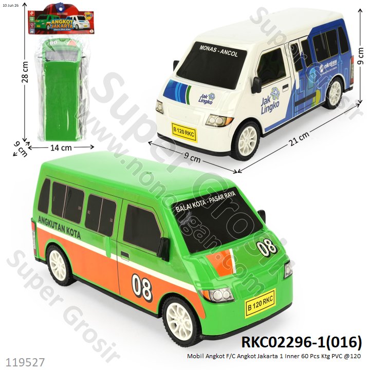 Mobil Angkot F/C Angkot Jakarta 1 Inner 60 Pcs Ktg PVC @120