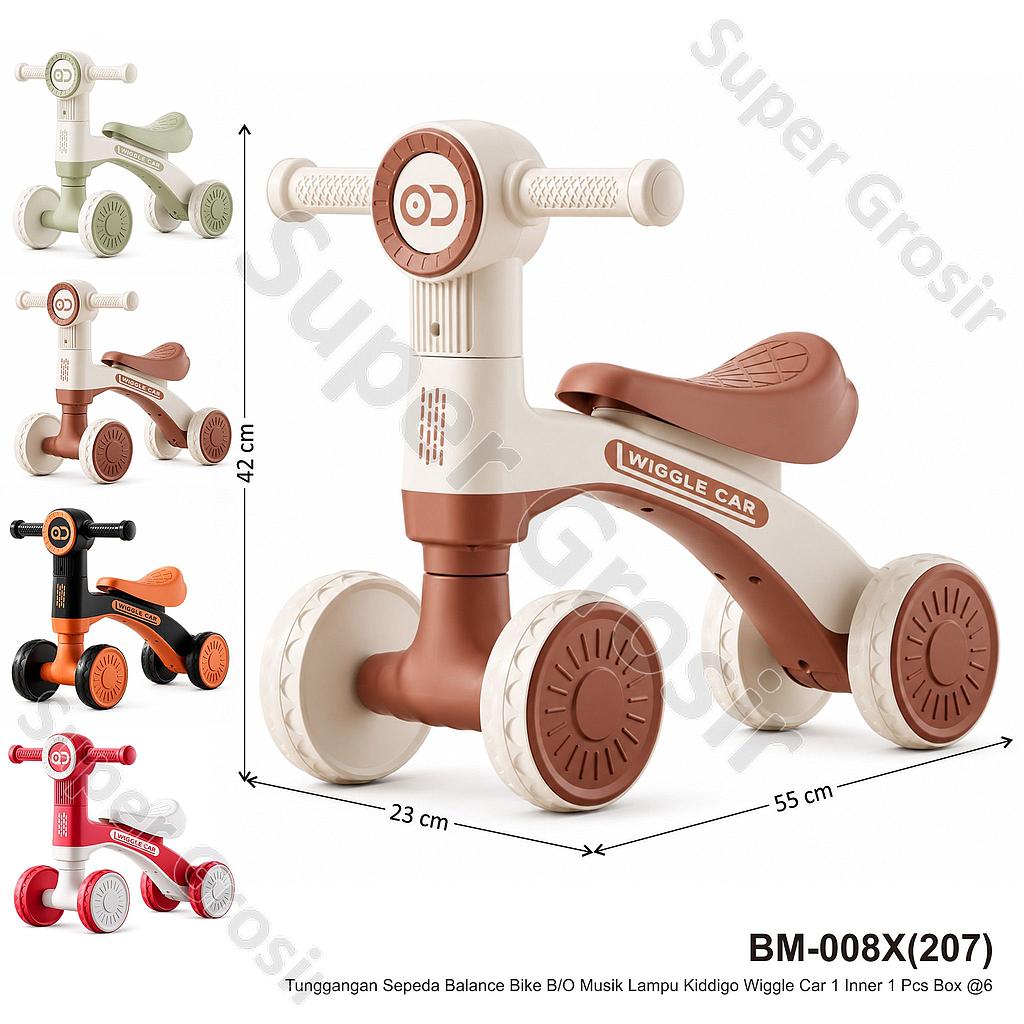 Tunggangan Sepeda Balance Bike B/O Musik Lampu Kiddigo Wiggle Car 1 Inner 1 Pcs Box @6
