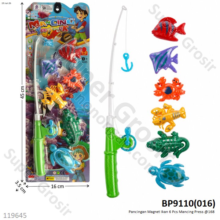 Pancingan Magnet Ikan 6 Pcs Mancing Press @168
