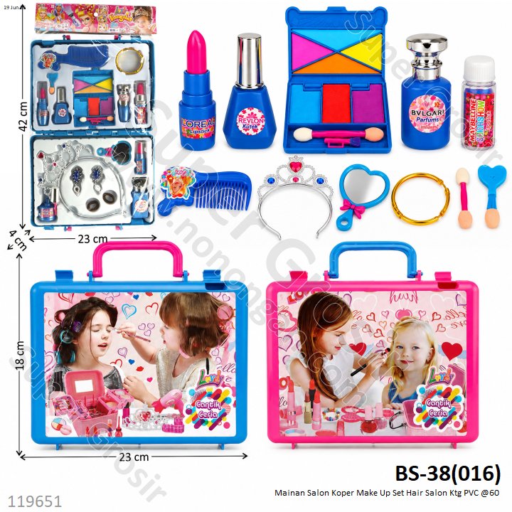 Mainan Salon Koper Make Up Set Hair Salon Ktg PVC @60