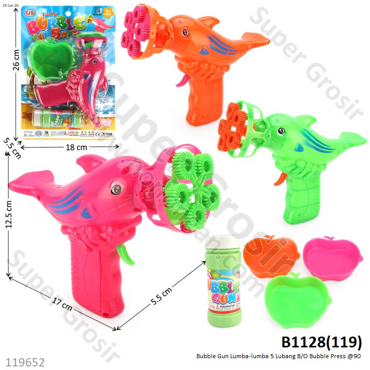Bubble Gun Lumba-lumba 5 Lubang B/O Bubble Press @90