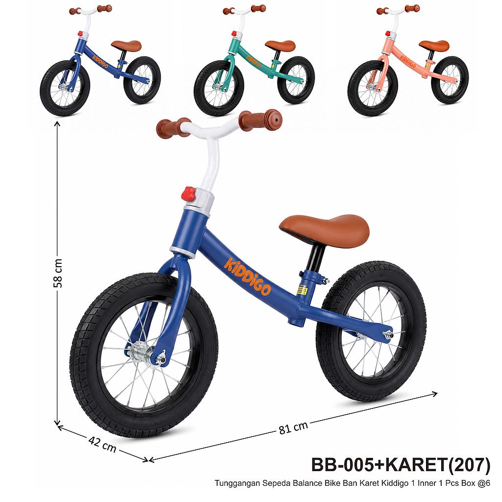 Tunggangan Sepeda Balance Bike Ban Karet Kiddigo 1 Inner 1 Pcs Box @6