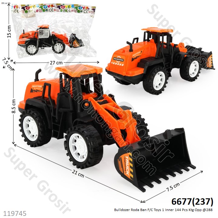 Bulldozer Roda Ban F/C Toys 1 Inner 144 Pcs Ktg Opp @288