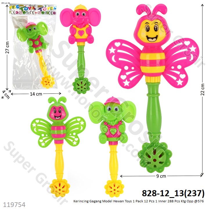 Kerincing Gagang Model Hewan Toys 1 Pack 12 Pcs 1 Inner 288 Pcs Ktg Opp @576