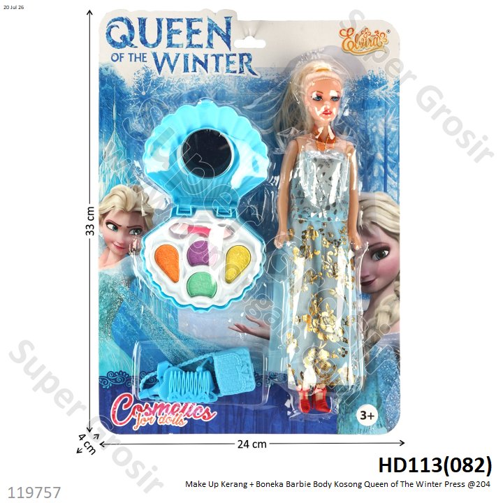 Make Up Kerang + Boneka Barbie Body Kosong Queen of The Winter Press @204