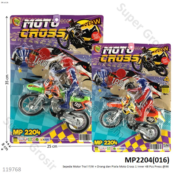 Sepeda Motor Trail F/W + Orang dan Piala Moto Cross 1 Inner 48 Pcs Press @96