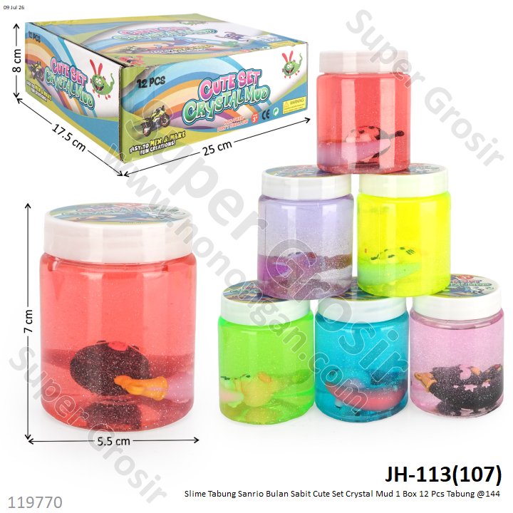 Slime Tabung Sanrio Bulan Sabit Cute Set Crystal Mud 1 Box 12 Pcs Tabung @144