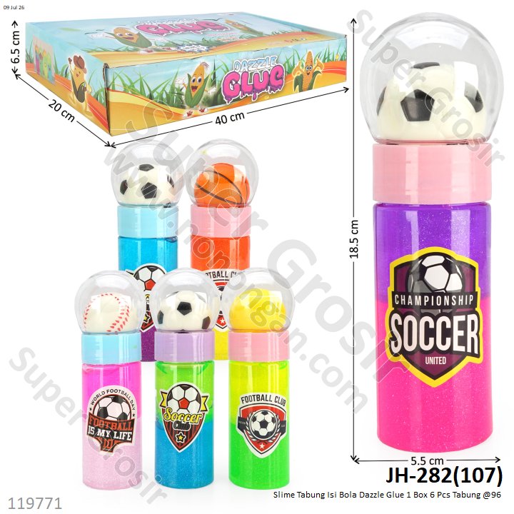 Slime Tabung Isi Bola Dazzle Glue 1 Box 6 Pcs Tabung @96