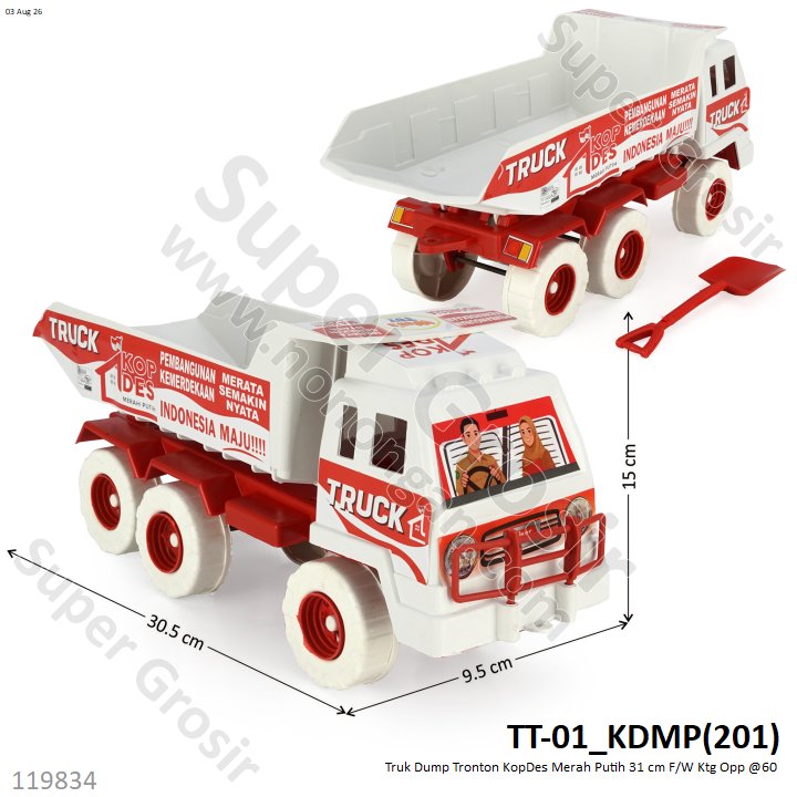 Truk Dump Tronton KopDes Merah Putih 31 cm F/W Ktg Opp @60