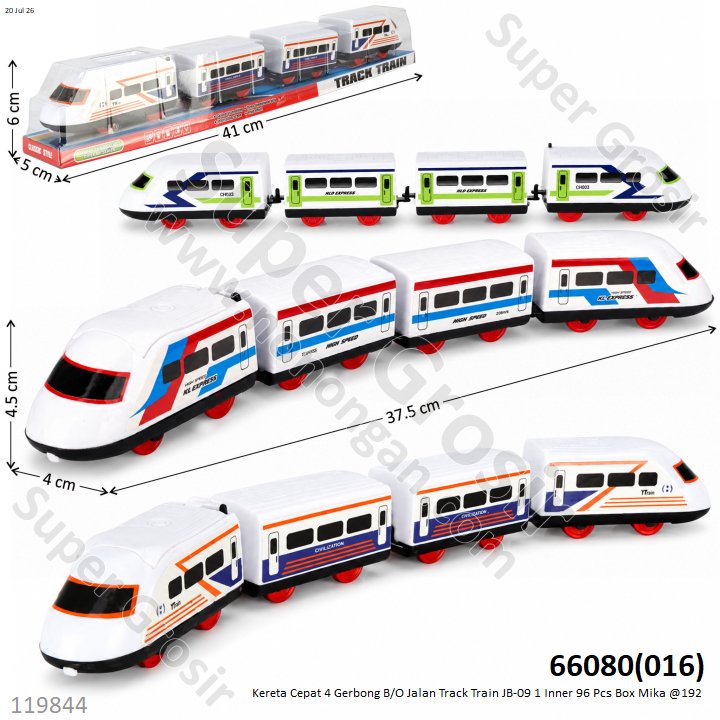 Kereta Cepat 4 Gerbong B/O Jalan Track Train JB-09 1 Inner 96 Pcs Box Mika @192