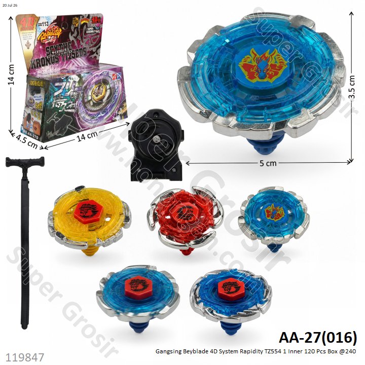 Gangsing Beyblade 4D System Rapidity TZ554 1 Inner 120 Pcs Box @240