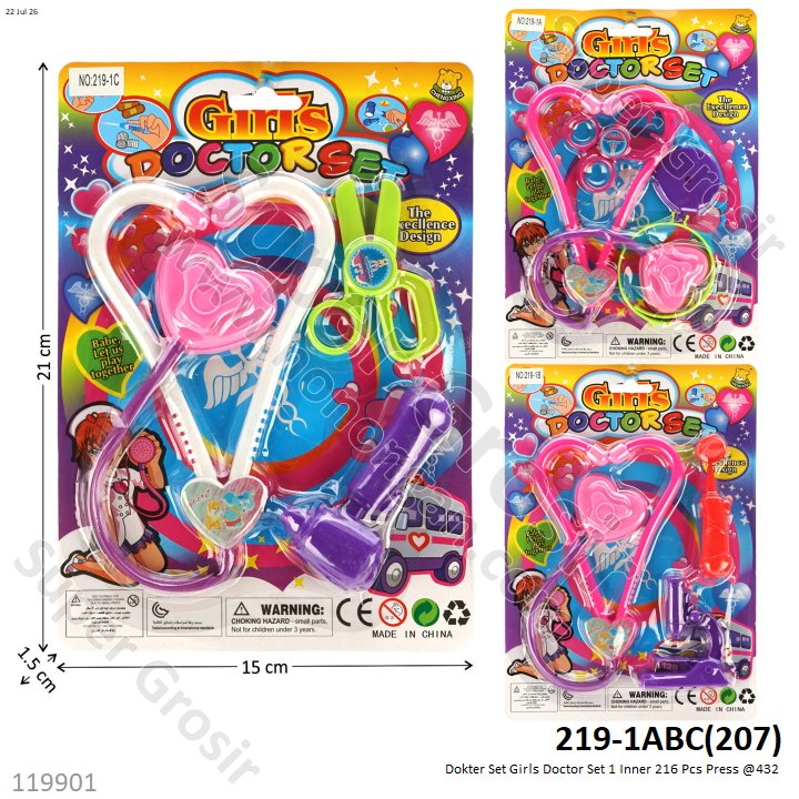 Dokter Set Girls Doctor Set 1 Inner 216 Pcs Press @432