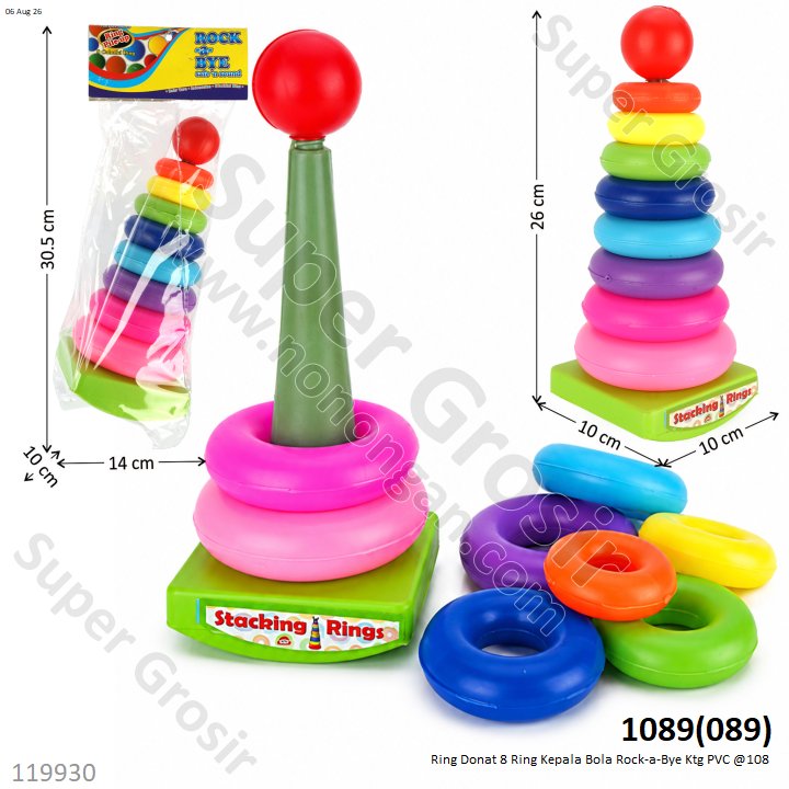 Ring Donat 8 Ring Kepala Bola Rock-a-Bye Ktg PVC @108
