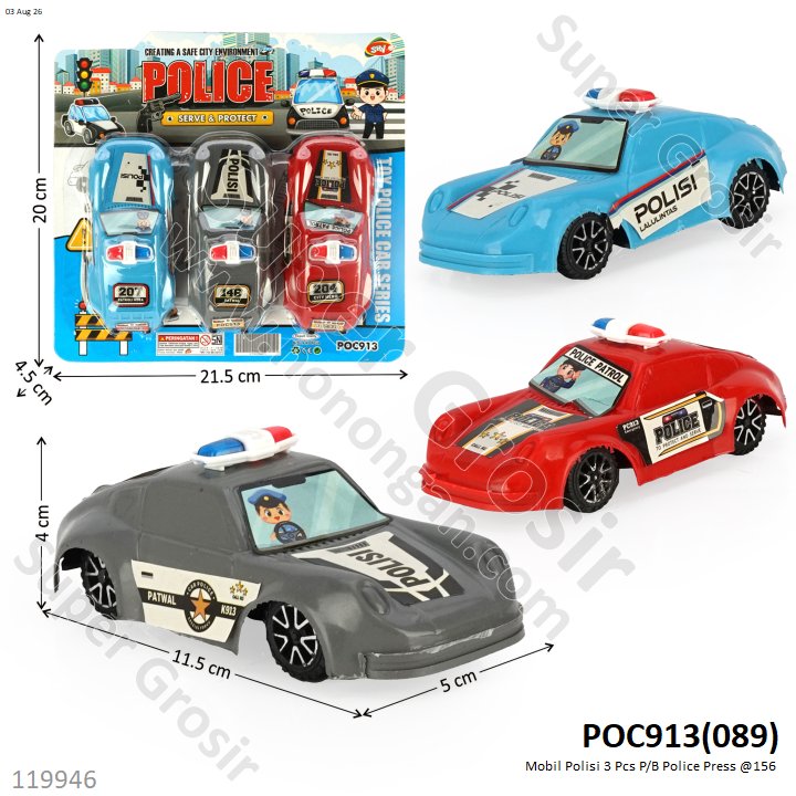 Mobil Polisi 3 Pcs P/B Police Press @156