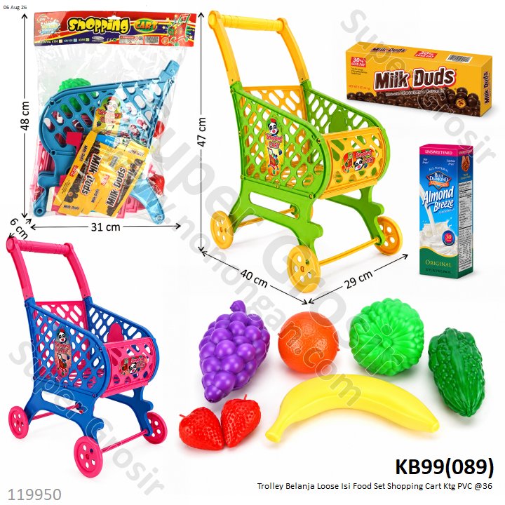 Trolley Belanja Loose Isi Food Set Shopping Cart Ktg PVC @36