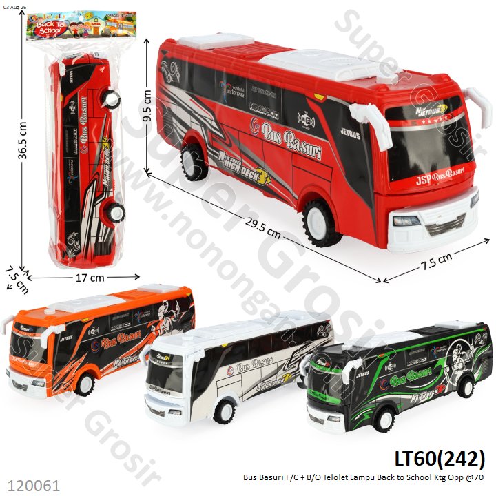 Bus Basuri F/C + B/O Telolet Lampu Back to School Ktg Opp @70