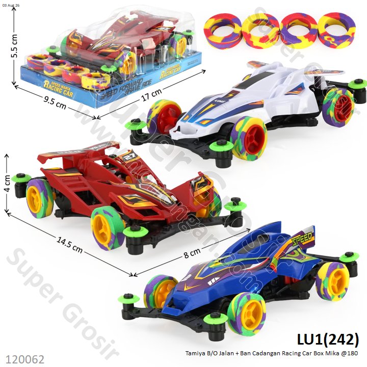 Tamiya B/O Jalan + Ban Cadangan Racing Car Box Mika @180