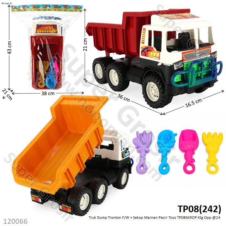 Truk Dump Tronton F/W + Sekop Mainan Pasir Toys TP08SKROP Ktg Opp @24