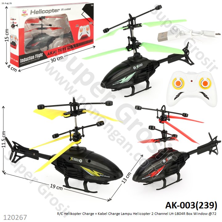 R/C Helikopter Charge + Kabel Charge Lampu Helicopter 2 Channel LH-1804R Box Window @72