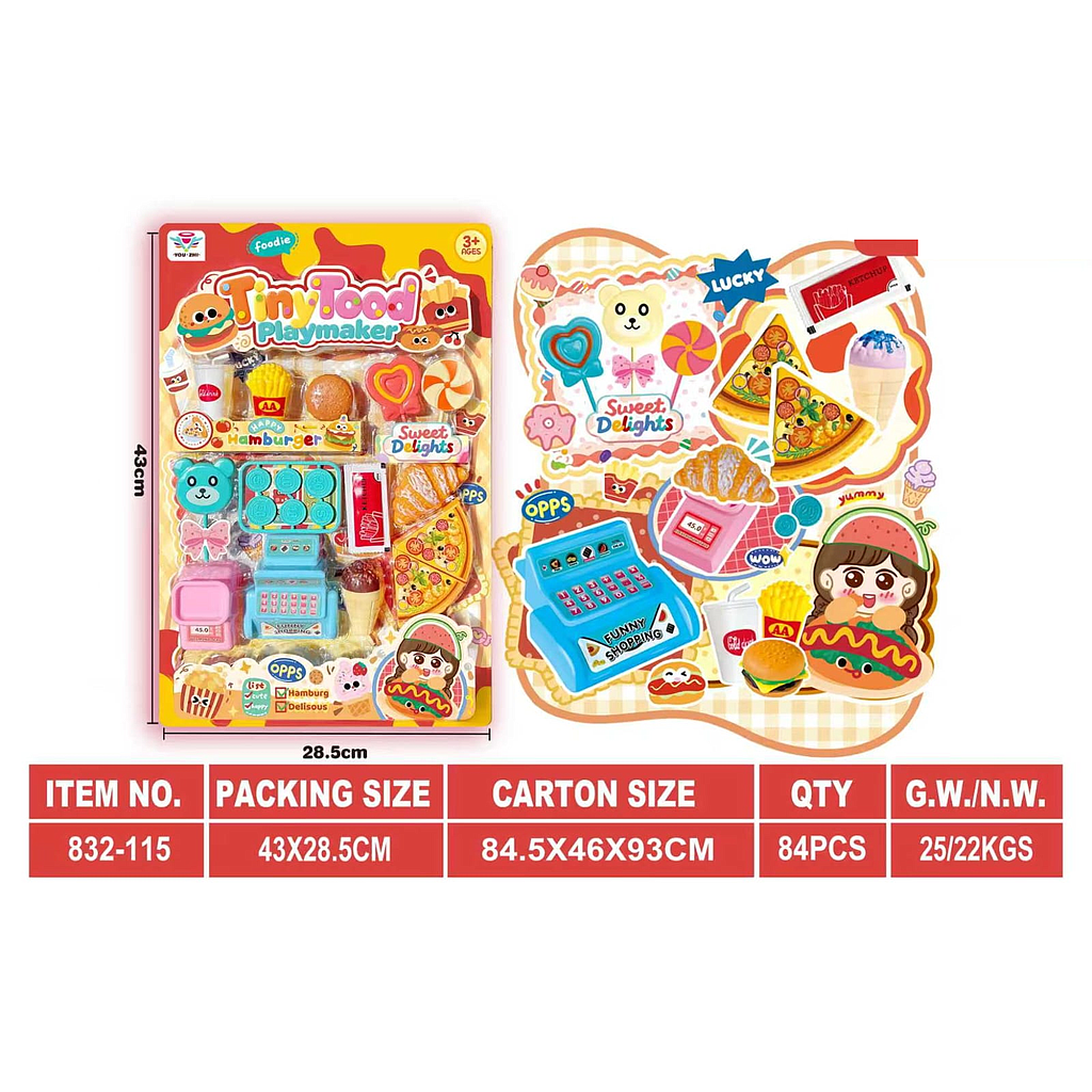 Mainan Kasir Set Makanan Tiny Toad 1 Inner 42 Pcs Press @84