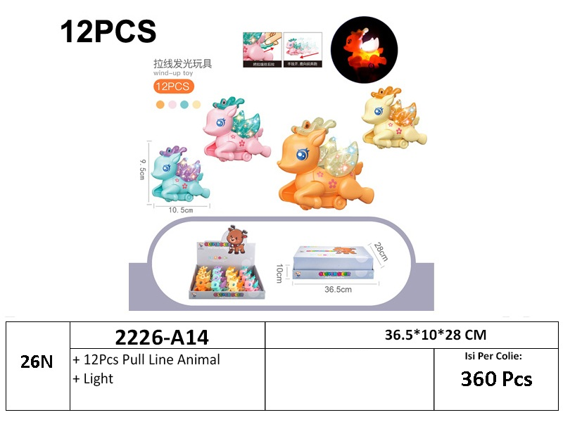 Hewan Rusa P/S Lampu Clever Deer 1 Box 12 Pcs 1 Inner 180 Pcs Loose Pack @360