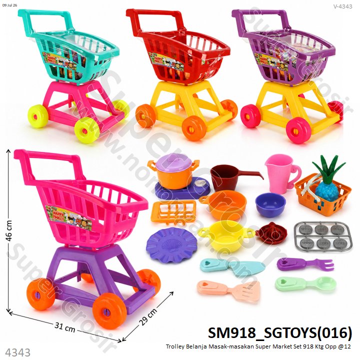 Trolley Belanja Masak-masakan Super Market Set 918 Ktg Opp @12